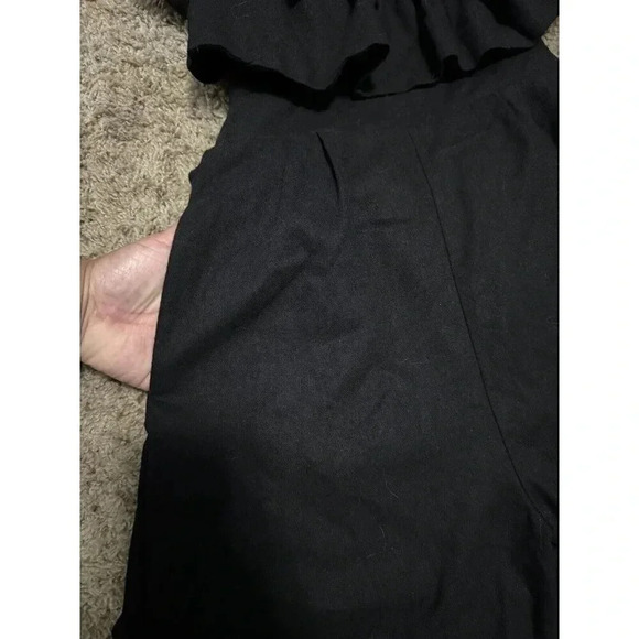 ASTR The Label Black Ruffle Tube Top Strapless Sexy Back Jumpsuit XS Party - Picture 10 of 12